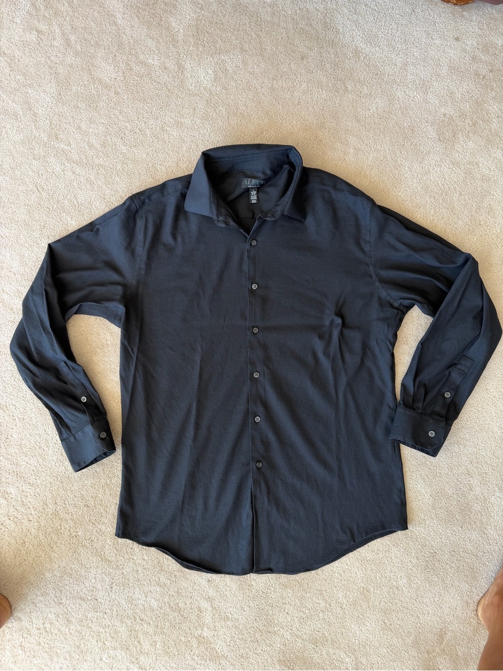 Alfani Men's Black Long-Sleeve Button-Down Shirt